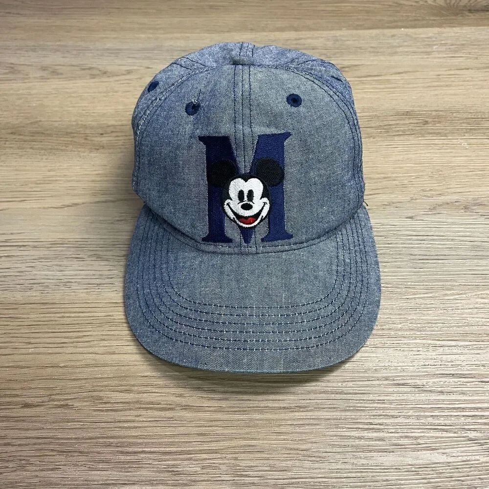 Vintage Mickey Mouse Hat Cap Blue Snapback Disney Cartoon 90s One Size